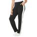 Plus Size Women's Glam French Terry Active Pant by Catherines in Black And White (Size 6X)