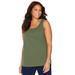 Plus Size Women's Suprema® Tank by Catherines in Olive Green (Size 3XWP)