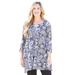 Plus Size Women's Seasonless Swing Tunic by Catherines in Black Paisley (Size 1X)