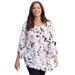 Plus Size Women's Art-To-Wear Blouse by Catherines in Pink Floral (Size 0XWP)