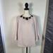 Kate Spade Tops | Kate Spade Pink Embellished Beaded Floral Round Neck Ruffle Sleeve Blouse Size M | Color: Black/Pink | Size: M