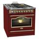 Kaiser HGE 93555 | Empire 90cm Dual Fuel Range Cooker | 5 Burner Gas Stove & Large Electric Oven (Bordeaux Red)