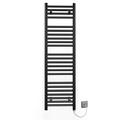 Myhomeware 300mm Wide Flat Black Electric Pre-Filled Heated Towel Rail Radiator For Bathroom Designer UK (300 * 1200mm Electric Black)