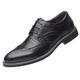 WUIWUIYU Men's British Style Lace-Up Wedding Business Formal Wingtips Brogue Oxfords Shoes Black Size 7