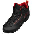 CALTO Men's Invisible Height Increasing Elevator Shoes - Black/Red Leather Lightweight Lace-up High-Top Motorcycle Sneaker Boots - 3.2 Inches Taller - S4039 - Size 10 UK