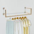 Everly Quinn Vintage Gold Clothing Rack Wall-Mounted Clothes Rack Hanging Bar Hanging Storage Rack Space-Saving | Wayfair