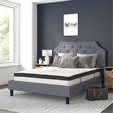 Lark Manor™ Aluino Tufted Platform Bed w/ 10 Inch Pocket Spring Mattress Upholstered in Gray | 50.75 H x 65.75 W x 85.75 D in | Wayfair