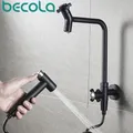 Becola – robinet mural en acier inoxydable 304 robinet extensible à 4 points nettoyage rapide