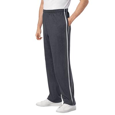 Men's Big & Tall Striped Lightweight Sweatpants by KingSize in Carbon (Size L)