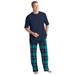 Men's Big & Tall Jersey Knit Plaid Pajama Set by KingSize in Hunter Plaid (Size 3XL) Pajamas
