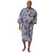 Men's Big & Tall Cotton Jersey Robe by KingSize in Black White Marble (Size 2XL/3XL)