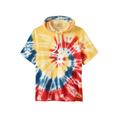 Men's Big & Tall Liberty Blues™ Short-Sleeve Hoodie by Liberty Blues in Red Tie Dye (Size 3XL)