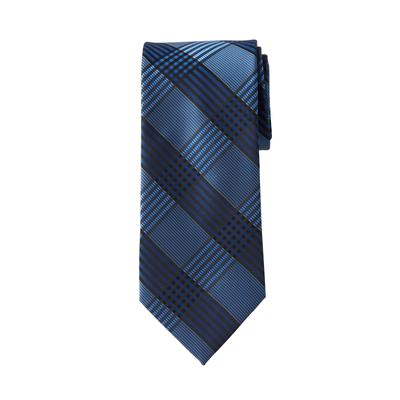 Men's Big & Tall KS Signature Extra Long Check Tie by KS Signature in Navy Windowpane Necktie