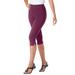 Plus Size Women's Stretch Cotton Capri Legging by Woman Within in Deep Claret (Size 3X)