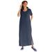 Plus Size Women's Perfect Short-Sleeve Scoopneck Maxi Tee Dress by Woman Within in Navy (Size 5X)
