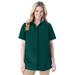 Plus Size Women's Peached Button Down Shirt by Woman Within in Emerald Green (Size M)