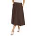 Plus Size Women's Soft Ease Midi Skirt by Jessica London in Chocolate (Size 38/40)