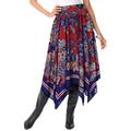Plus Size Women's Handkerchief Hem Skirt by Roaman's in American Floral Scarf (Size 22 WP)