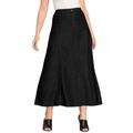 Plus Size Women's Invisible Stretch® Contour A-line Maxi Skirt by Denim 24/7 in Black Denim (Size 26 T)