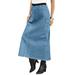 Plus Size Women's Invisible Stretch® All Day Cargo Skirt by Denim 24/7 in Light Stonewash (Size 18 WP)