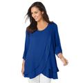 Plus Size Women's Double Layer Tunic by Jessica London in Dark Sapphire (Size 14/16)