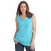 Plus Size Women's Perfect Scoopneck Tank by Woman Within in Seamist Blue (Size 5X) Top