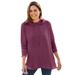 Plus Size Women's Pleat-Back Swing Sweatshirt by Woman Within in Deep Claret (Size 5X)