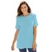 Plus Size Women's Perfect Short-Sleeve Crewneck Tee by Woman Within in Seamist Blue (Size 4X) Shirt