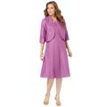 Plus Size Women's Fit-And-Flare Jacket Dress by Roaman's in Pretty Orchid (Size 22 W)