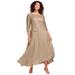 Plus Size Women's Lace Popover Dress by Roaman's in Sparkling Champagne (Size 16 W)