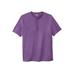 Men's Big & Tall Shrink-Less™ Lightweight Henley T-Shirt by KingSize in Vintage Purple (Size L) Henley Shirt