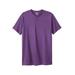 Men's Big & Tall Shrink-Less™ Lightweight Henley Longer Length T-Shirt by KingSize in Vintage Purple (Size 4XL) Henley Shirt