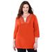 Plus Size Women's Suprema® Lace Trim Duet Top by Catherines in Spice Red (Size 0X)