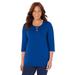 Plus Size Women's Suprema® Teardrop Tee by Catherines in Dark Sapphire (Size 2X)