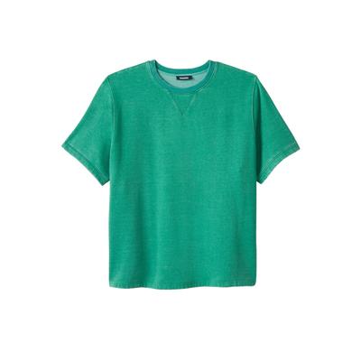 Men's Big & Tall Short-Sleeve Fleece Sweatshirt by KingSize in Green (Size L)