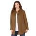 Plus Size Women's Sueded Buttonfront Shirt by Catherines in Toffee (Size 0XWP)