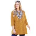 Plus Size Women's Impossibly Soft Tunic & Scarf Duet by Catherines in Honey Mustard (Size 6X)