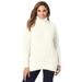 Plus Size Women's Cable Turtleneck Sweater by Jessica London in Ivory (Size 14/16)