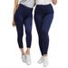 Plus Size Women's 2-Pack Leggings by ellos in Navy (Size L)