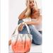 Free People Bags | Free People Ombre Dip Dye Roomy Cotton Canvas Tote Shoulder Bag | Color: Pink/White | Size: Os