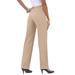 Plus Size Women's Classic Bend Over® Pant by Roaman's in New Khaki (Size 34 WP) Pull On Slacks