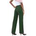 Plus Size Women's Classic Bend Over® Pant by Roaman's in Midnight Green (Size 44 WP) Pull On Slacks