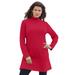 Plus Size Women's Mockneck Ultimate Tunic by Roaman's in Classic Red (Size 4X) 100% Cotton Mock Turtleneck