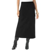 Plus Size Women's Invisible Stretch® All Day Cargo Skirt by Denim 24/7 in Black Denim (Size 36 T)