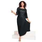 Plus Size Women's Lace Popover Dress by Roaman's in Black (Size 40 W)