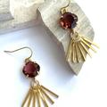 Anthropologie Jewelry | New~ Anthropologie Stone-Embellished Fringe Drop Earrings | Color: Gold/Purple | Size: Os