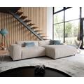 DELIFE Ecksofa Tenso 280x165 cm Cord Beige Recamiere rechts, Ecksofas