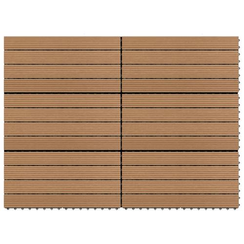 vidaXL Terrassenfliesen 6 Stk. WPC 60×30 cm 1,08 m² Braun