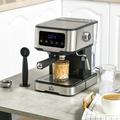 HomCom Automatic Espresso Machine Stainless Steel/Plastic in Black/Brown/Gray | 11.75 H x 14.5 W x 9 D in | Wayfair 800-108