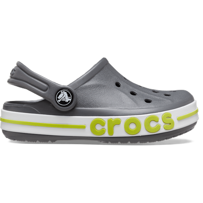 Crocs Slate Grey / Lime Punch Kids' Bayaband Clog Shoes